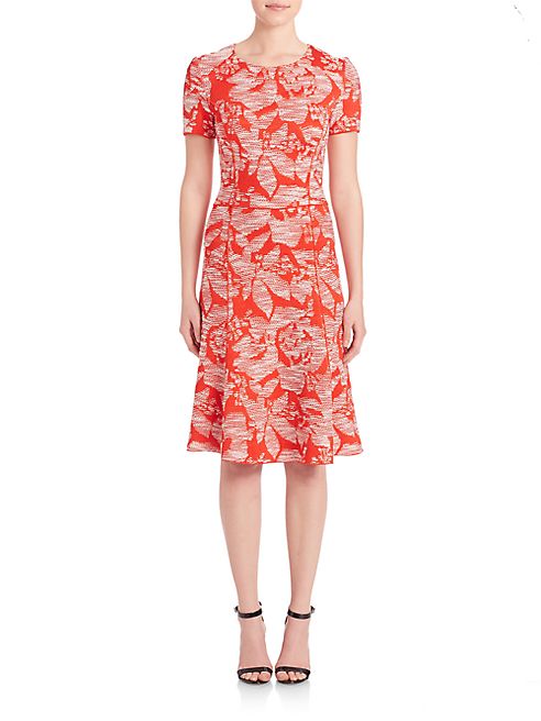 St. John - Floral Jacquard Knit Dress