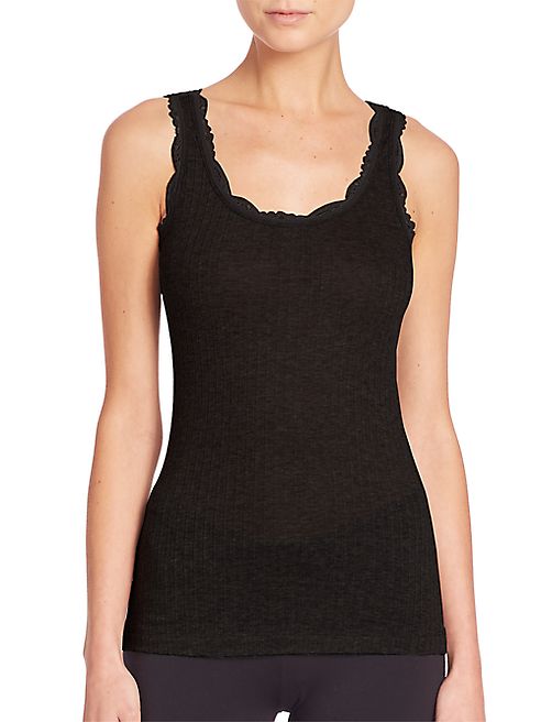 Hanro - Tia Lace-Trimmed Ribbed Cotton & Cashmere Tank Top