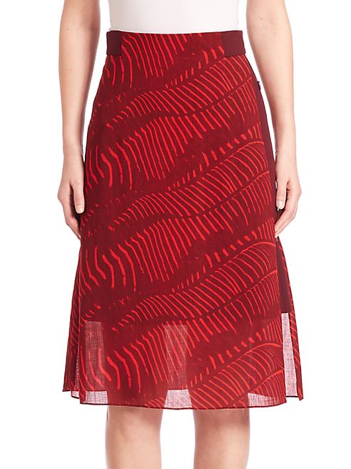 Akris - Printed Wool A-Line Skirt