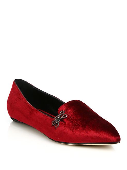 Oscar de la Renta - Winona Point Toe Velvet Flats