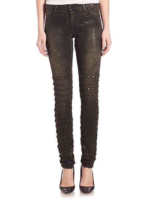 Brockenbow - Dark Wash Metallic Skinny Jeans