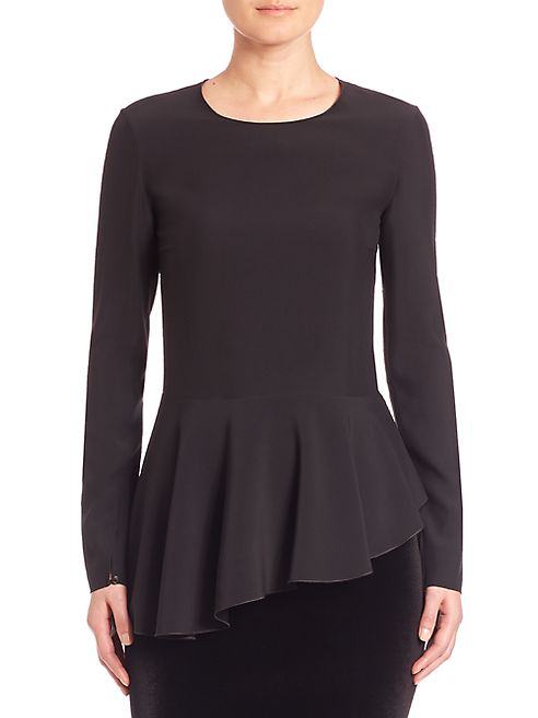 Akris punto - Long-Sleeve Asymmetrical Peplum Top