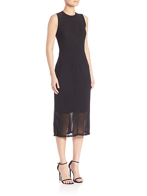 Saks Fifth Avenue Collection - Power Mesh Pencil Dress