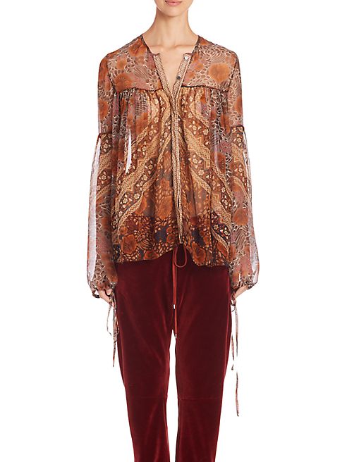 Chloé - Printed Silk Foulard Blouse