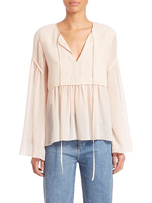 Chloé - Cotton & Silk Babydoll Top