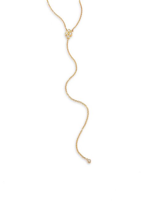 Zoe Chicco - Diamond & 14K Yellow Gold Lariat Necklace