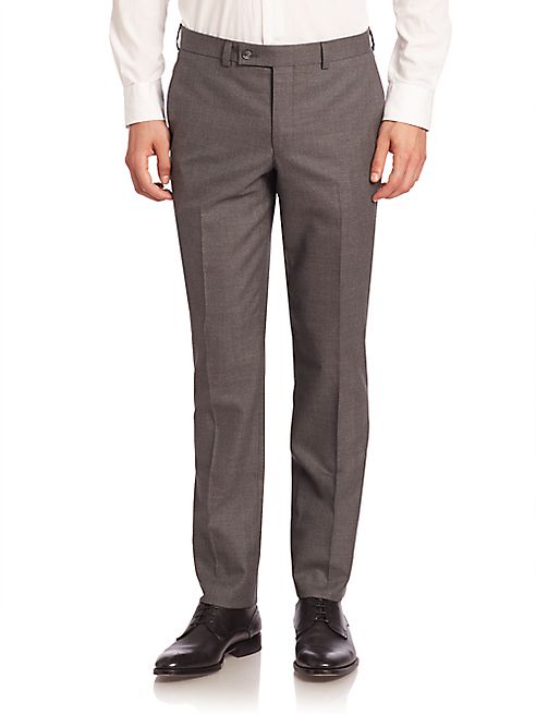 Saks Fifth Avenue Collection - Modern Slim-Fit Wool Trousers