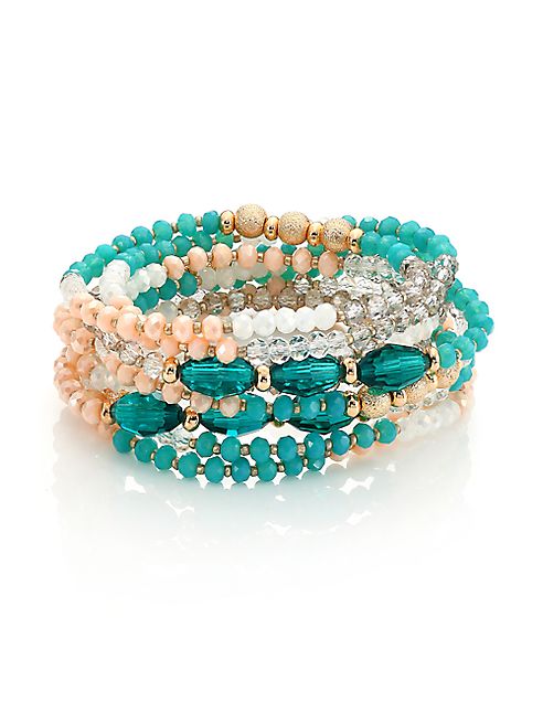 ABS by Allen Schwartz Jewelry - Multi-Bead Stretch Bracelets/Set of 9