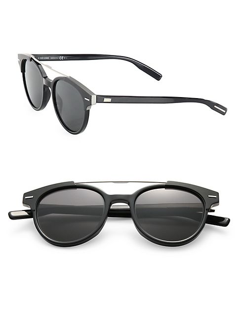 Dior Homme - Black Tie 220 51MM Round Panto Sunglasses