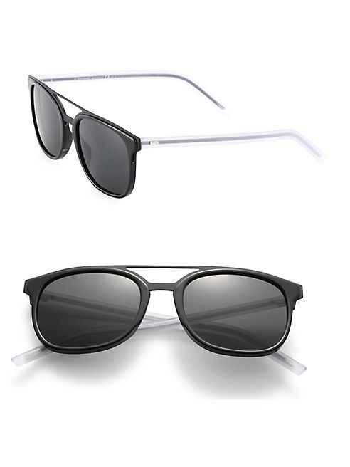 Dior Homme - Black Tie 22 53MM Round Panto Sunglasses