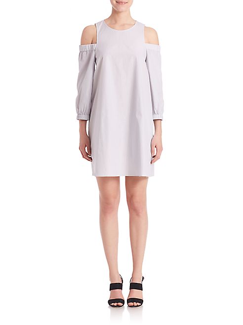 Tibi - Ex Stripe Cold-Shoulder Dress