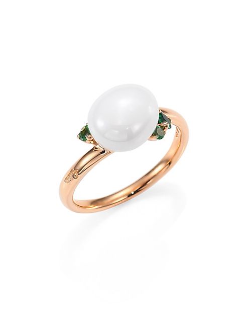 Pomellato - Tsavorite, Ceramic & 18K Rose Gold Ring