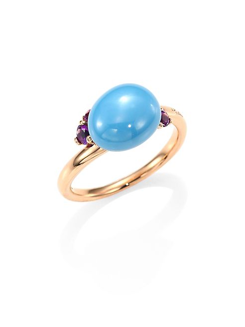 Pomellato - Amethyst, Ceramic & 18K Rose Gold Ring