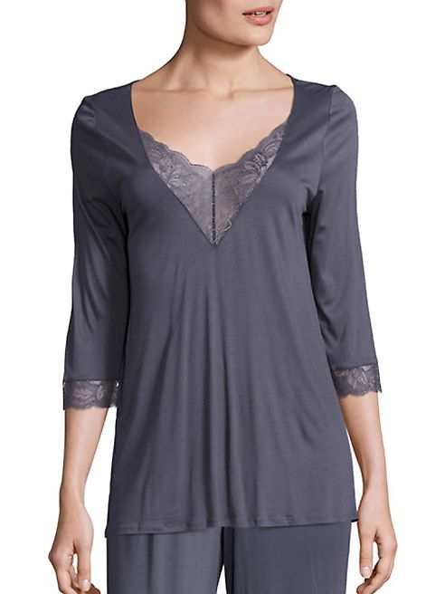 Hanro - Ginevra Lace Inset Pajama Top