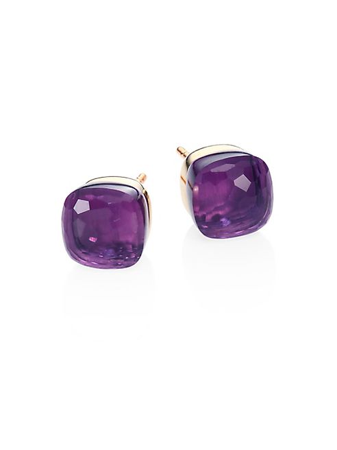 Pomellato - Amethyst, 18K Rose & White Gold Stud Earrings