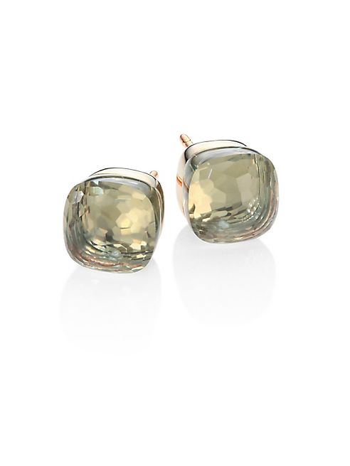 Pomellato - Prasiolite, 18K Rose & White Gold Stud Earrings