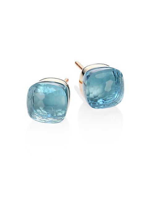 Pomellato - Blue Topaz, 18K Rose & White Gold Stud Earrings