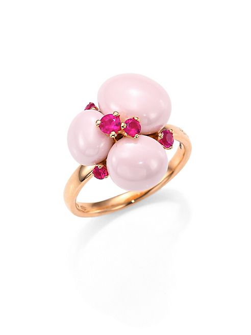 Pomellato - Rubies, Ceramic & 18K Rose Gold Ring