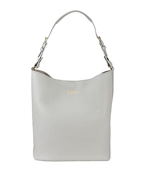 GiGi New York - Personalized Emma Pebbled Leather Hobo Bag