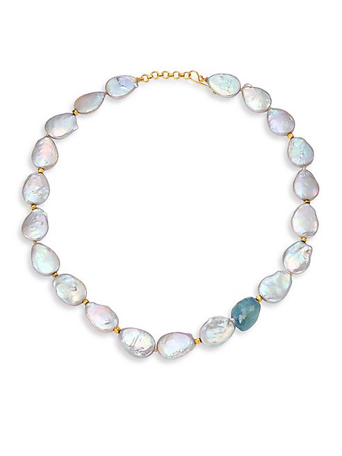 Lena Skadegard - Grey Coin Pearl Necklace