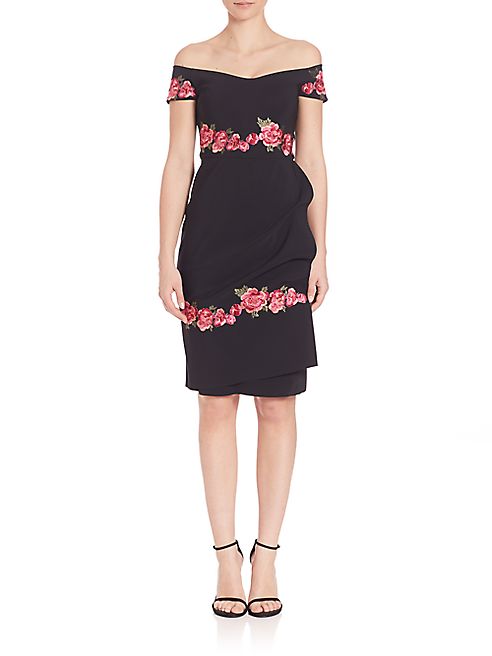 La Petite Robe di Chiara Boni - Tasha Embroidered Off-The-Shoulder Dress