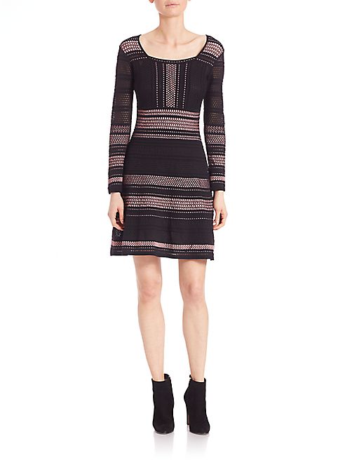 M Missoni - Striped Knit A-Line Dress