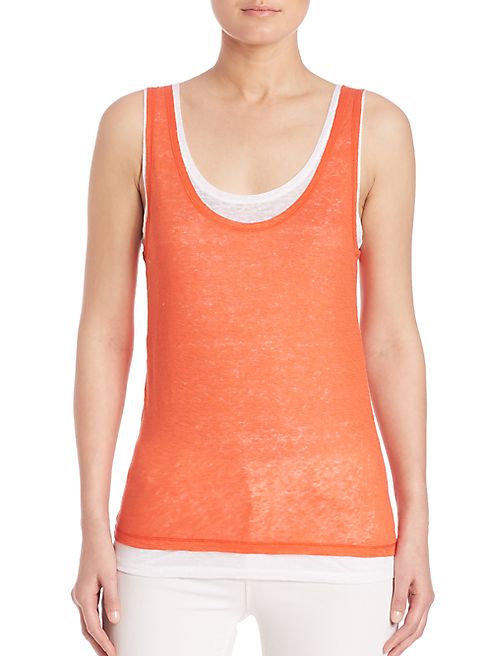 Majestic Filatures - Double-Layer Linen Scoopneck Tank Top