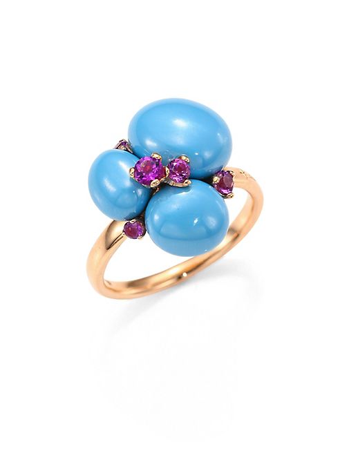 Pomellato - Amethyst, Ceramic & 18K Rose Gold Ring