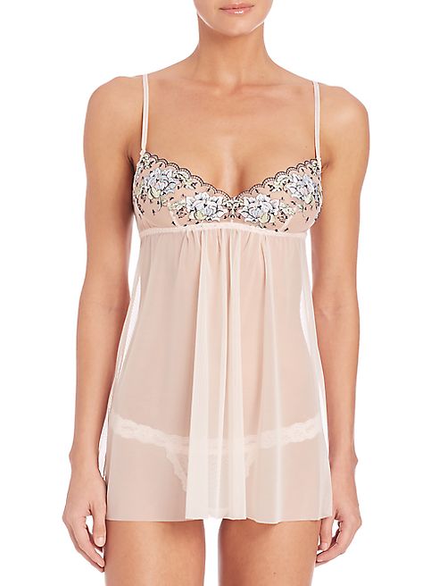 Hanky Panky - Embroidered Babydoll & G-String