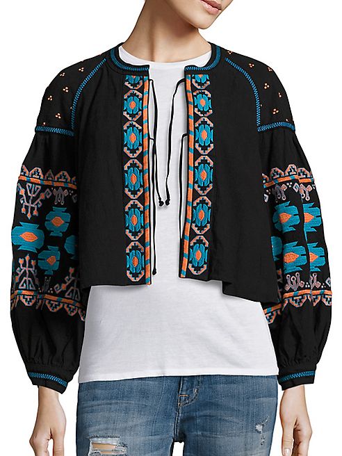 Free People - Embroidered Swingy Jacket