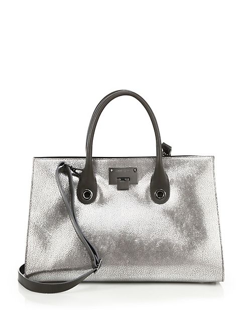 Jimmy Choo - Riley Metallic Leather Satchel