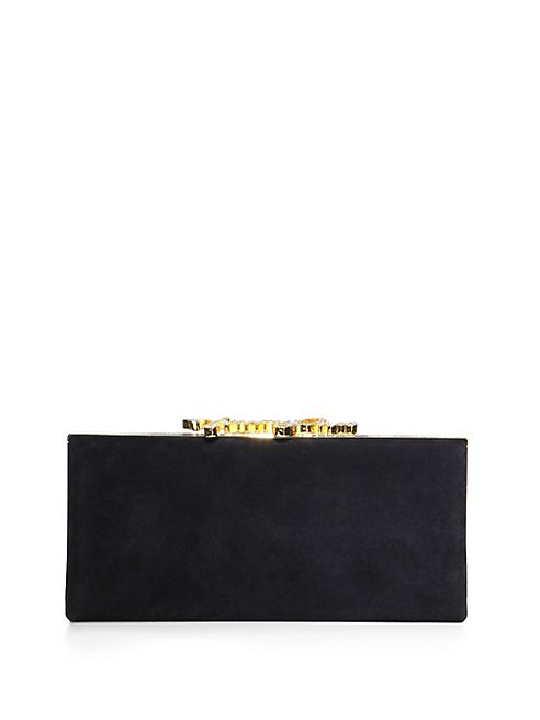 Jimmy Choo - Logo Clasp Suede Clutch