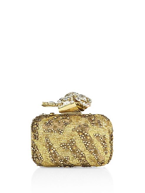 Jimmy Choo - Woven Crystal-Embroidered Clutch