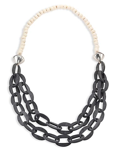 Nest - Horn & Bone Beaded Double-Strand Link Necklace