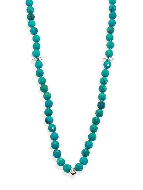 Nest - Long Turquoise Spiked Beaded Necklace