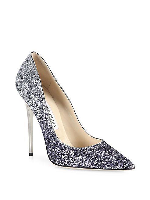 Jimmy Choo - Romy 100 Glitter Degrade Point Toe Pumps