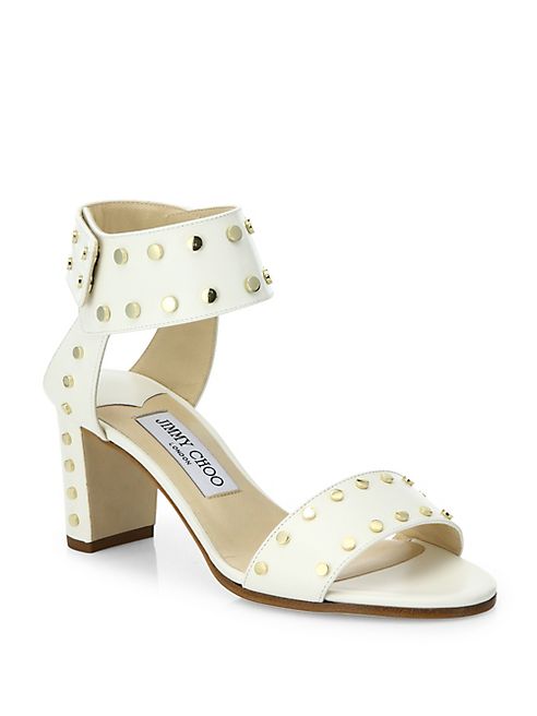 Jimmy Choo - Veto 65 Studded Leather Block Heel Sandals