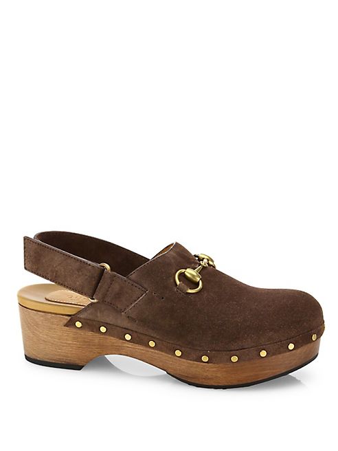 Gucci - Amstel Suede Slingback Clogs