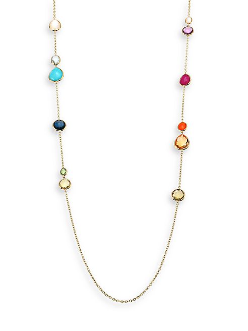 IPPOLITA - Rock Candy Semi-Precious Multi-Stone & 18K Yellow Gold Station Necklace