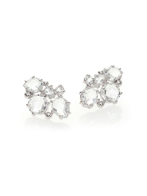 Anzie - Modern Bouquet White Topaz Stud Earrings