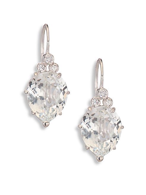 Anzie - Classique Pear White Topaz & White Sapphire Drop Earrings