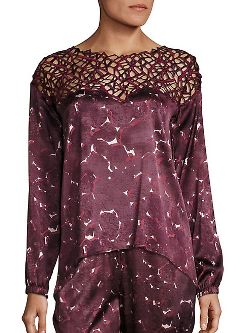 Hanro - Silk-Blend Geometric Long Sleeve Top