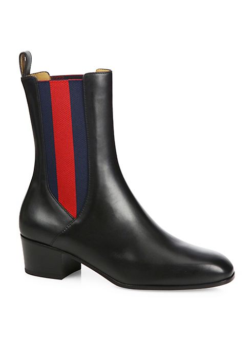 Gucci - Karen Stripe Leather Booties