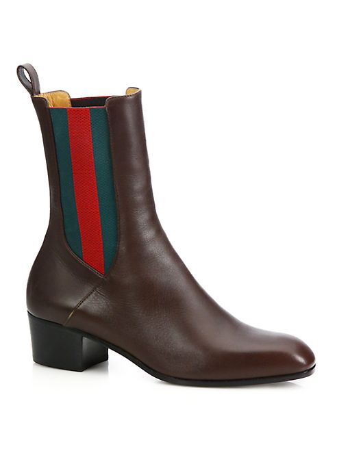 Gucci - Karen Stripe Leather Booties