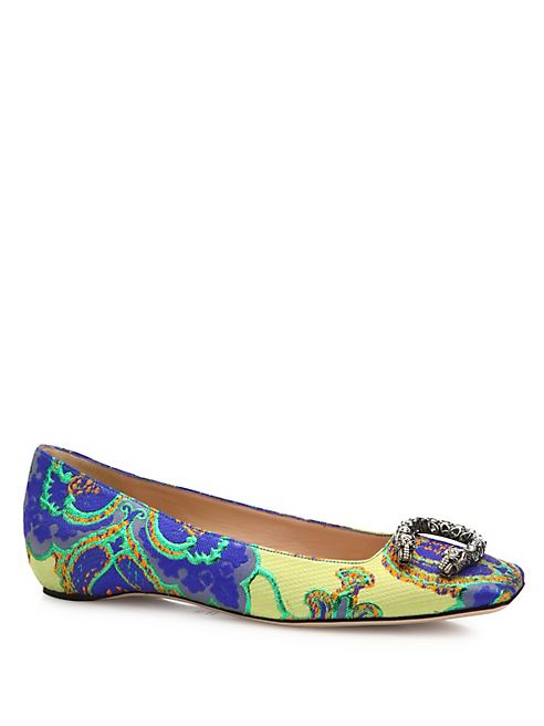 Gucci - Dionysus Floral Jacquard Ballet Flats