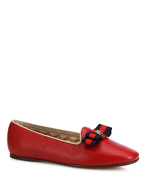 Gucci - Gallipoli Grosgrain Bow Leather Loafers