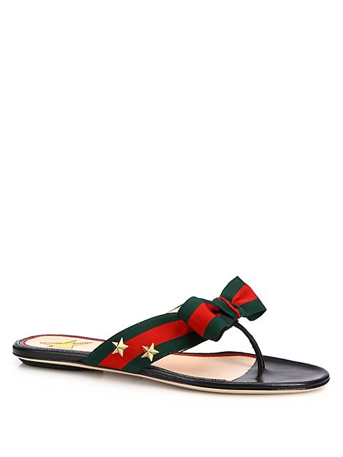 Gucci - Aline Grosgrain Web Thong Sandals