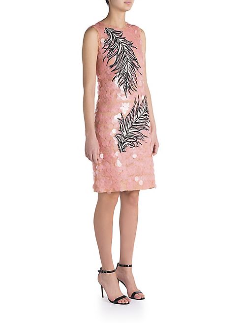 Emilio Pucci - Pailette Lace Feather Embroidered Dress