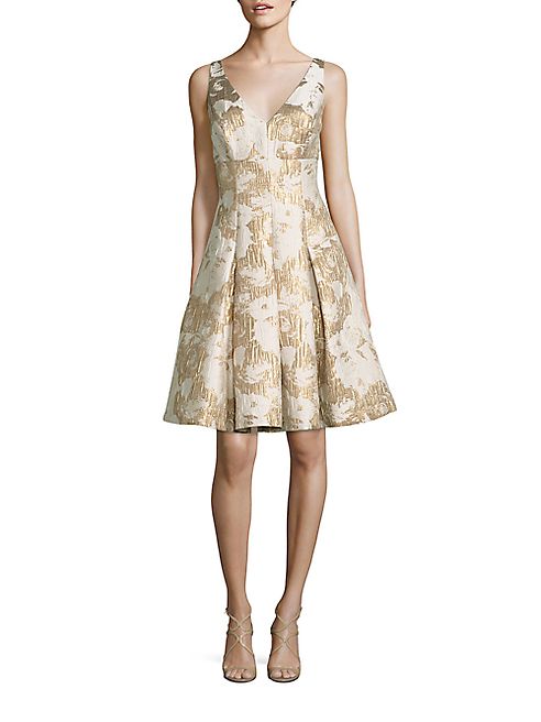 Aidan Mattox - Floral Jacquard Cocktail Dress