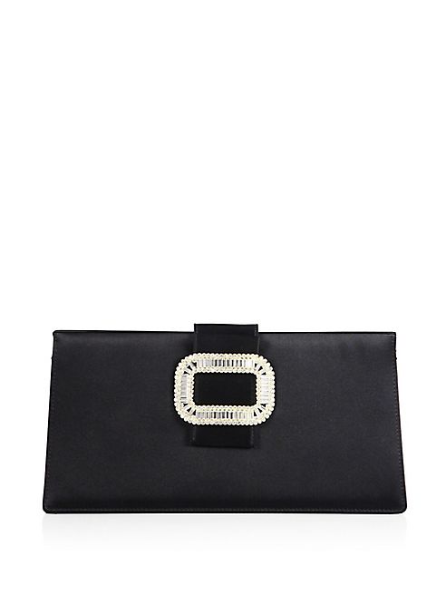 Roger Vivier - Evening Pochette Crystal Buckle Satin Clutch